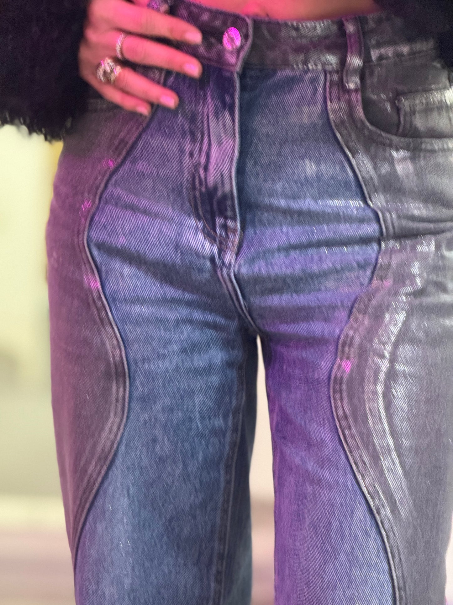 jeans onde argento